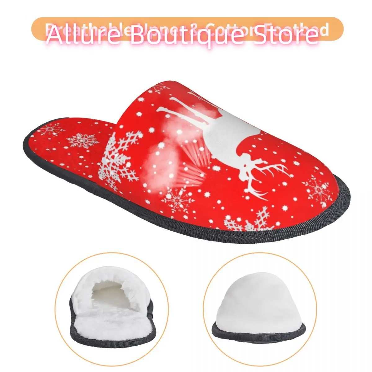 مخصص هدية عيد الميلاد شبشب منزل النساء مريح رغوة الذاكرة الانزلاق على أحذية النعال غرفة النوم