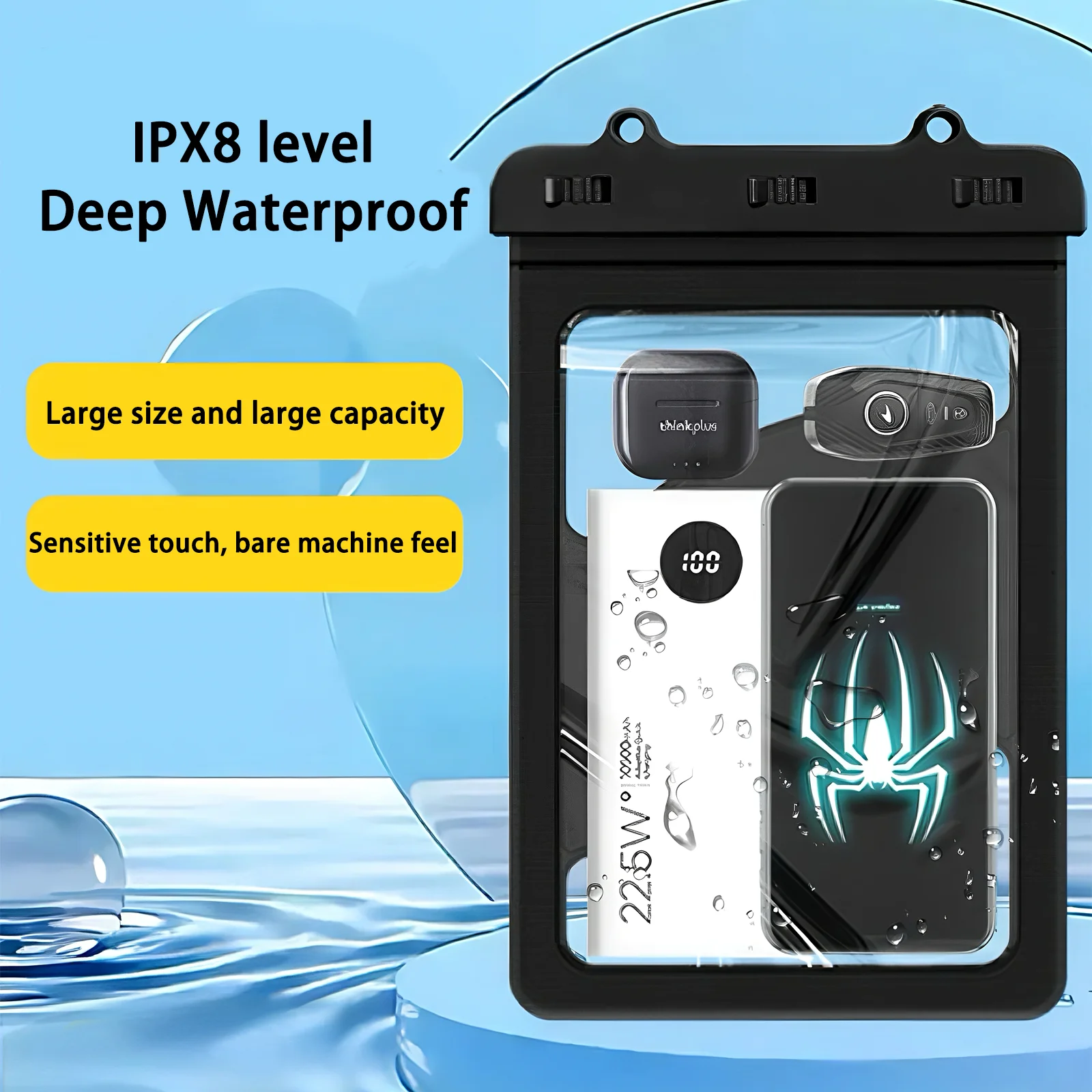 Waterproof drifting bag, phone waterproof bag, shoulder bag diving water park river tracing storage bag beach swimming phone bag