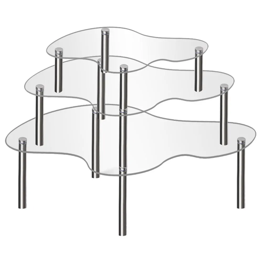 3 قطعة حامل كعكة أكريليك واضح شفاف عرض كب كيك الناهض حامل الحلوى طاولة عرض استخدام الزفاف عيد ميلاد