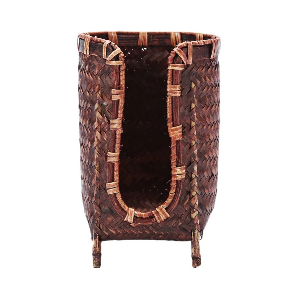 

Bamboo Teacup Basket Retro Case for Tea Ceremony Home Office Storage Container Stable Display Strong Material
