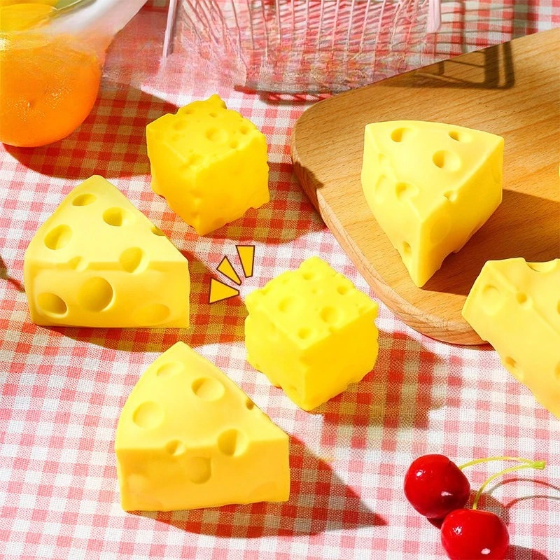 1~5PCS Squishy Cheese Squeeze Toys Slow Rebound Push Stress Relief Sensory Toy Soft Butter Cheese Fidget Toy Christmas Present