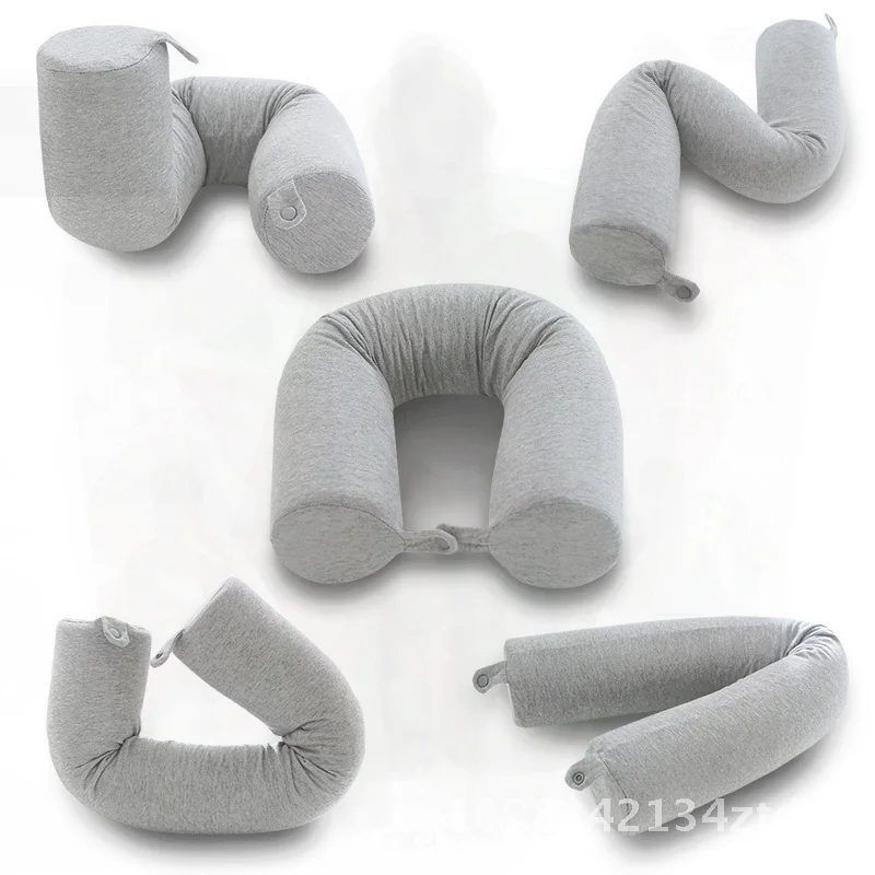 

Memory Foam U-Shaped Neck Pillow Slow Rebound Travel Cross-Bendable Comfortable Support for Adults Silver Gray/Navy
