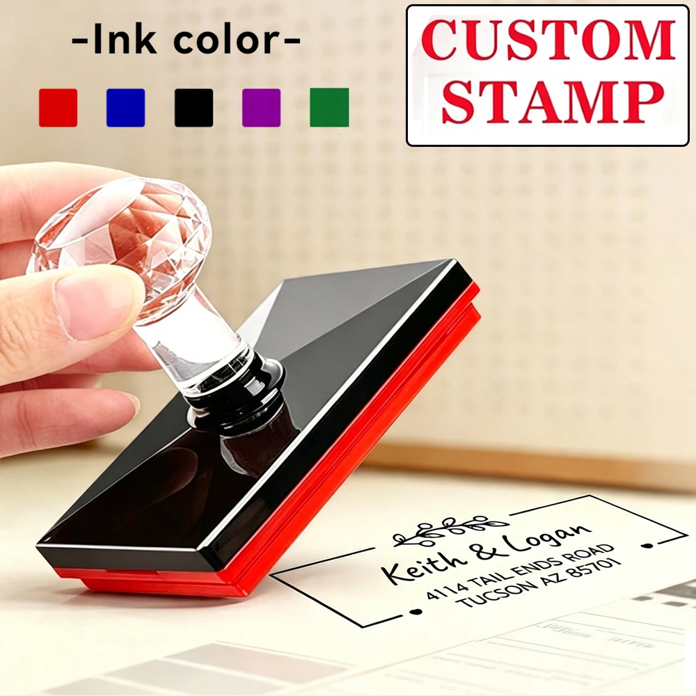 Customized LOGO/Text Self-inking Stamp Personalized Personal Design Company Logo Custom Photosensitive Seal Ink Address Stamps