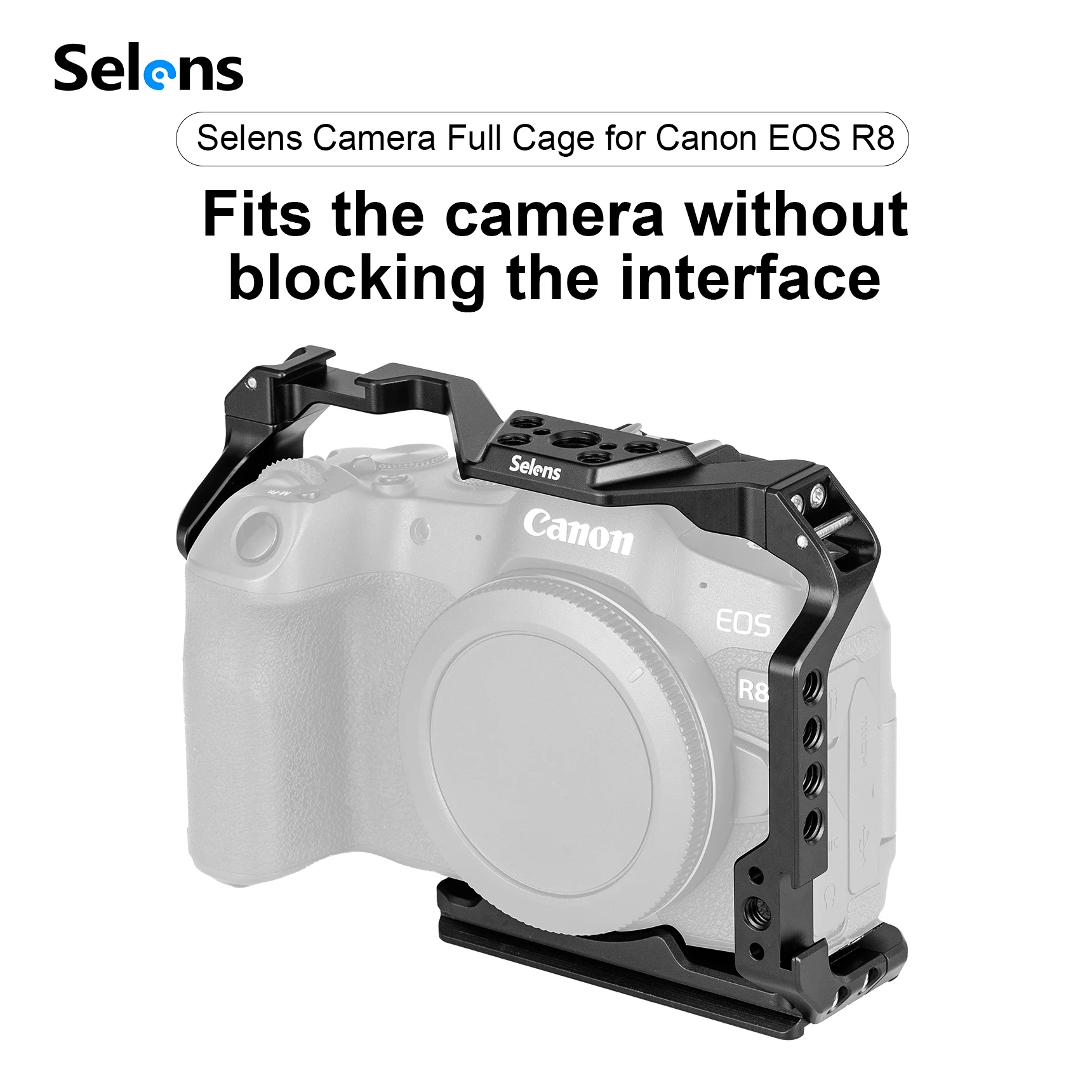 Selens Aluminum Camera Full Cage L-Shape Mount Plate Photography Accessories Studio Video Production Equipment For Canon EOS R8