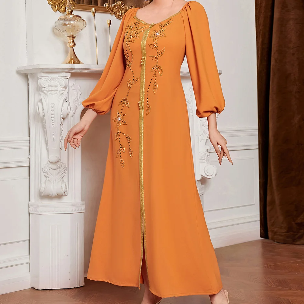 Morocco Caftan Elegnat Women Muslim Diamonds Abaya Evening Party Dress Dubai Jalabiya Wedding Gown Kaftan Islam Dresses Vestidos