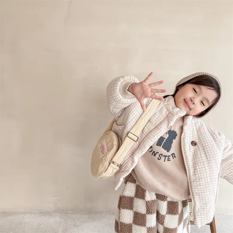 Mädchen Mantel Kinder Winter Kinder Winter koreanischen Stil mit Kaschmir gepolsterte Jacke Mädchen Wintermantel Daunen gepolsterte Jacke – Detail 7