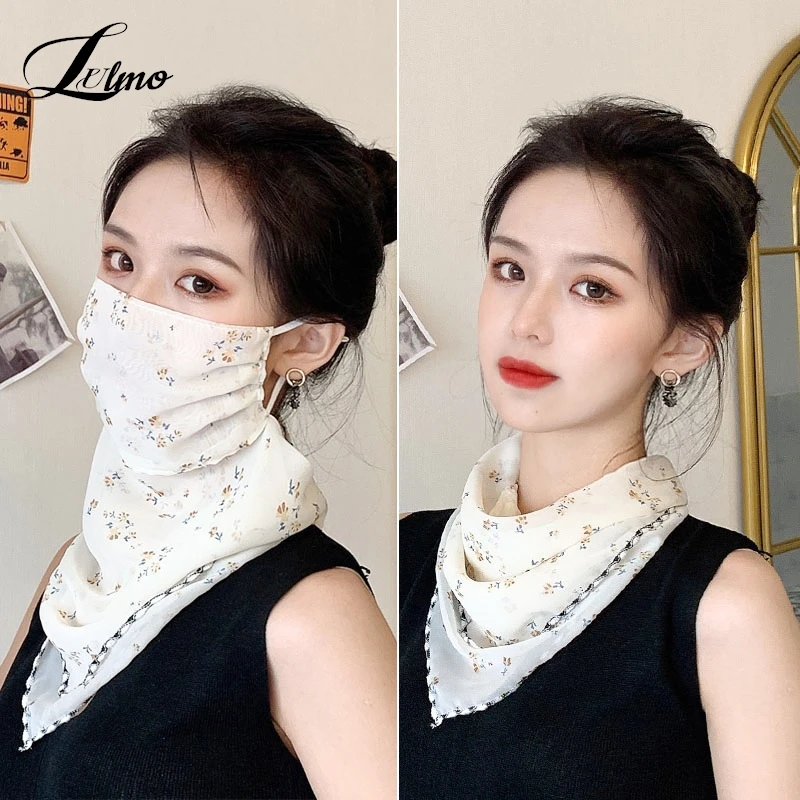 Scarf For Women Sun UV Protection Hiking Neck Scarf Outdoor Triangular Scarf Sunscreen Veil Ice Silk Mask Face Cover