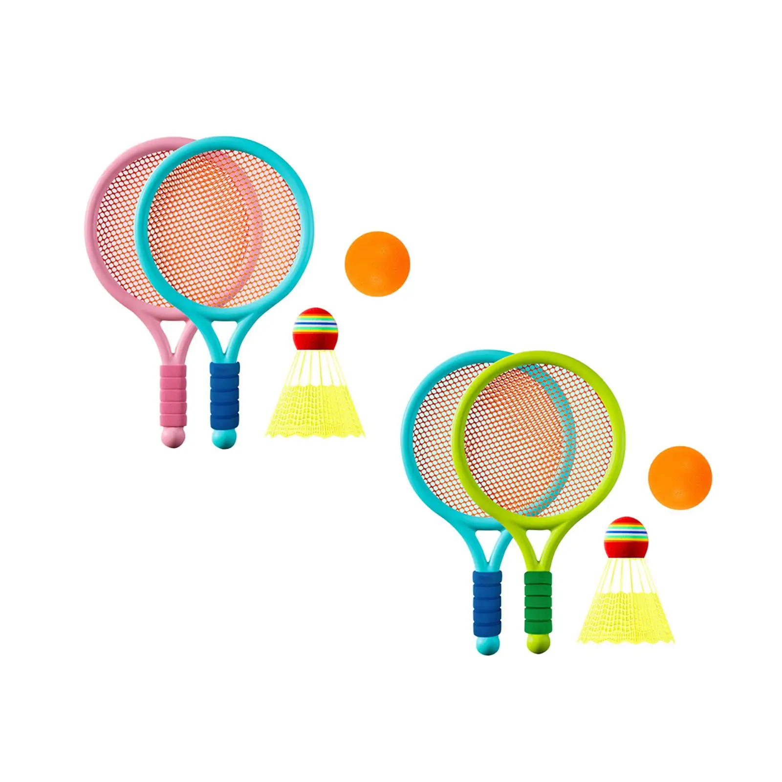 Children Badminton Tennis Set Parent Child Interactive Toy Gift Tennis Racket for Kids for Games Backyard Outdoor Playing Beach