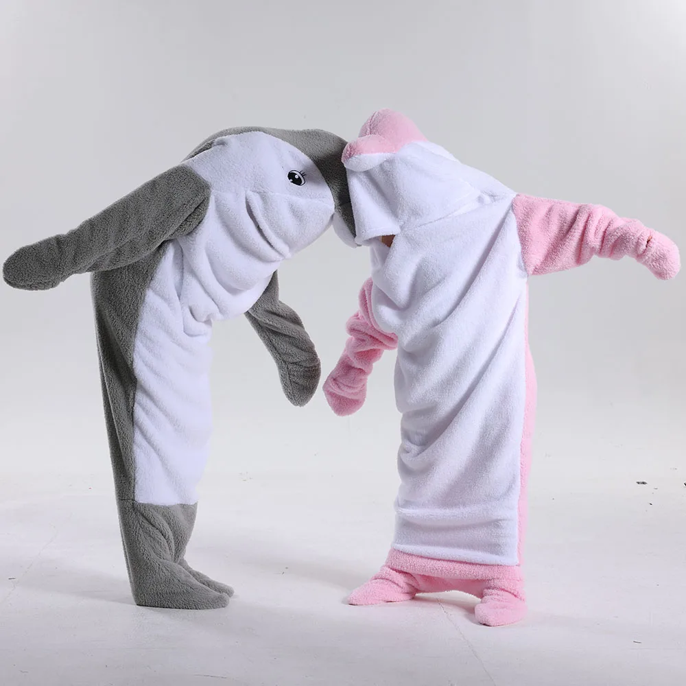 Family Matching Halloween Costume Matching Family Christmas Pajamas Sleepwear Shark Animal Footed Pajamas Family Look Clothes