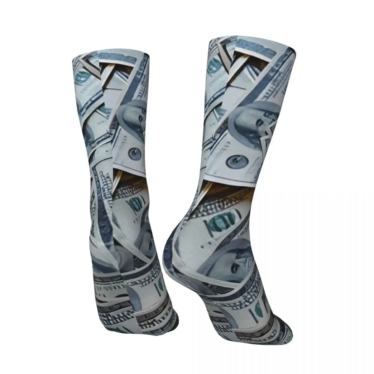 Dollar Bills Stockings Money Print Graphic Harajuku Socks Autumn Anti Sweat Socks Men's Running Soft Breathable Socks