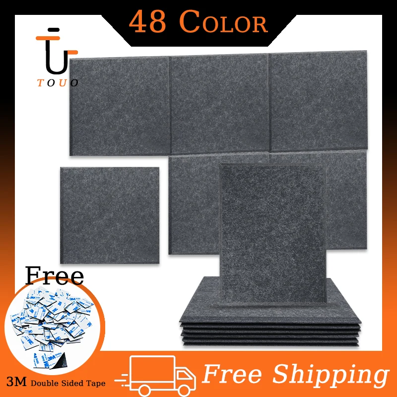 

TOUO 6 Pcs Acoustic Panels Studio Sound Proof Panel Office Study Soundproofing Wall Panels Music Room Sealing Strip