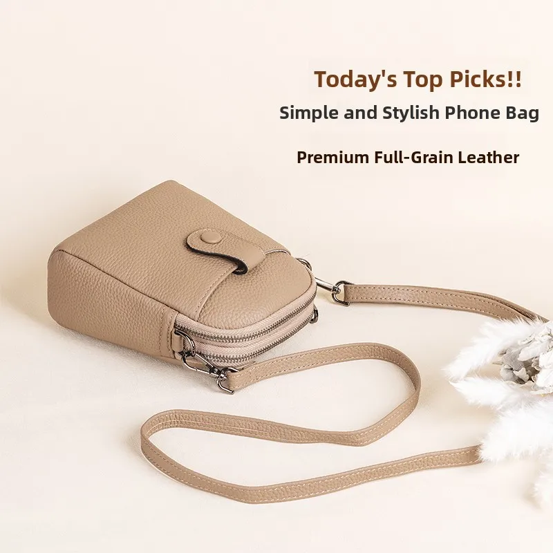 

Leather Phone Bag Women's Crossbody Summer New Small Bag Versatile Vertical oulder Bag Lightweight Women's Bag