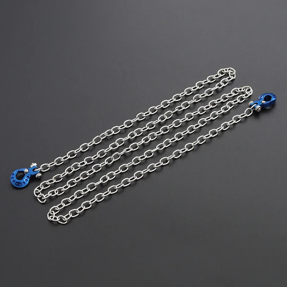 RC Car Metal CNC Trailer Hook Winch Hook With Trailer Chain Accessories for 1/10 Axial SCX10 TRX4 D90 Tamiya CC01