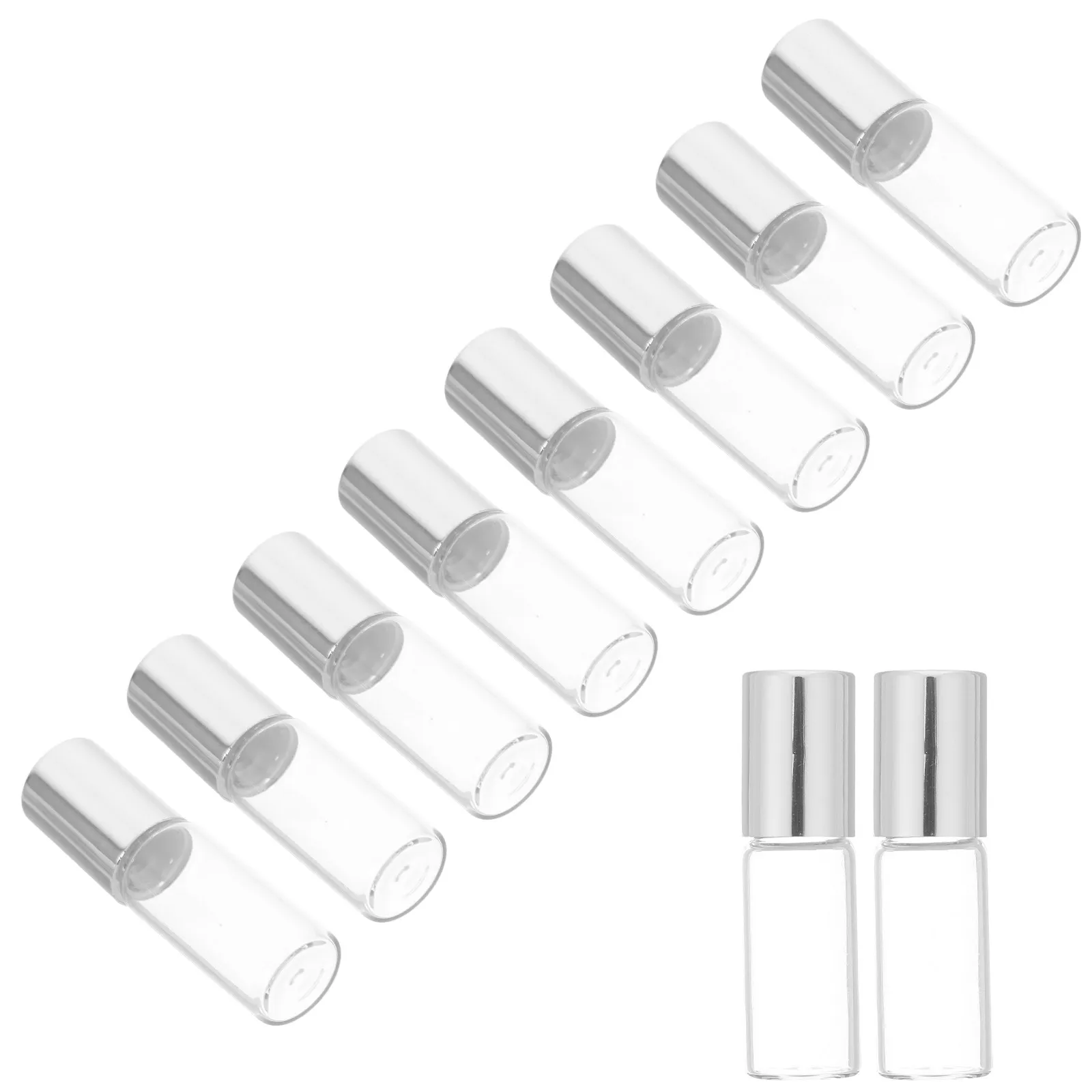 

10Pcs Essential Oil Roller Bottles Mini Refillable Glass Containers Portable Travel Perfume Aromatherapy Oil Vials
