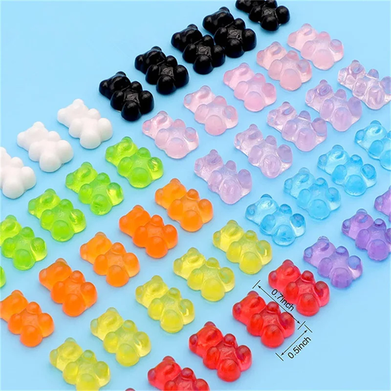 20pc Kawaii Accessories Cute Bear/ Lollipop Resin Nail Art Charms Lovely Candy/Flower Nails Rhinestones DIY Manicure Decorations