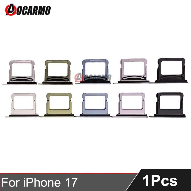 Aocarmo For Apple iPhone 17 Dual And Single SIM Card Slot Tray Holder Black White Green Blue Purple Replacement Parts