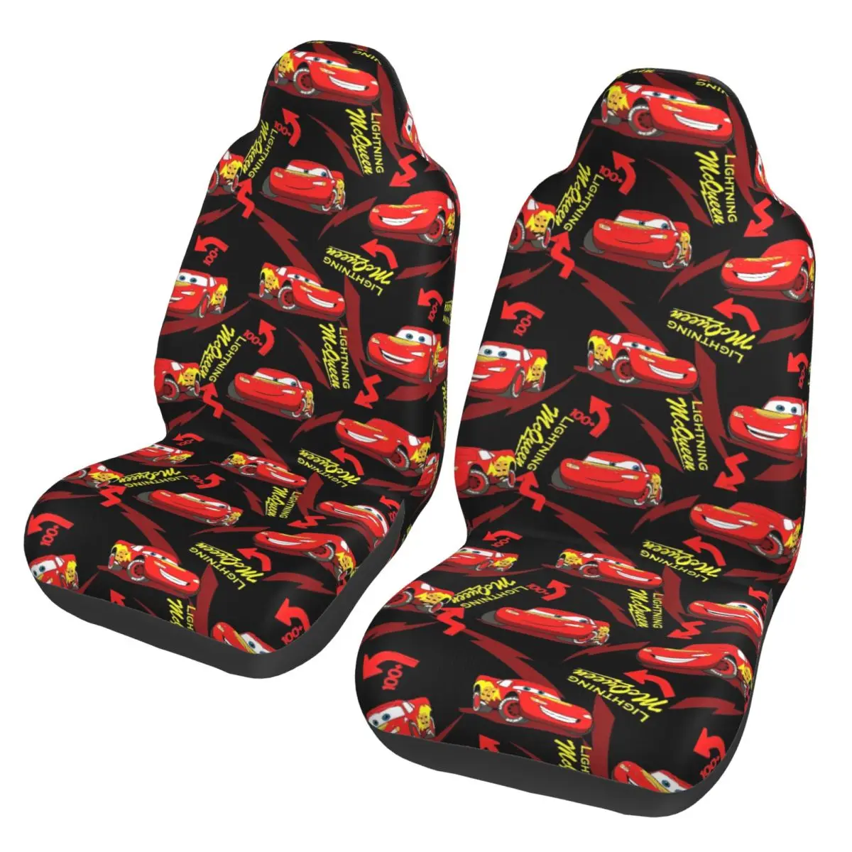 

Чехлы на сиденья Lightning Mcqueen и Sally, гибкие чехлы на сиденья, 2 шт., универсальные, подходят для автомобилей, внедорожников, грузовиков