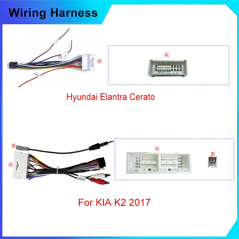 Wiring Harness Power Adapter  16 Pin Plug For KIA Carens IX35 K2/K3/K4/K5 /forte/Sportage Connector Car Android Radio Cable