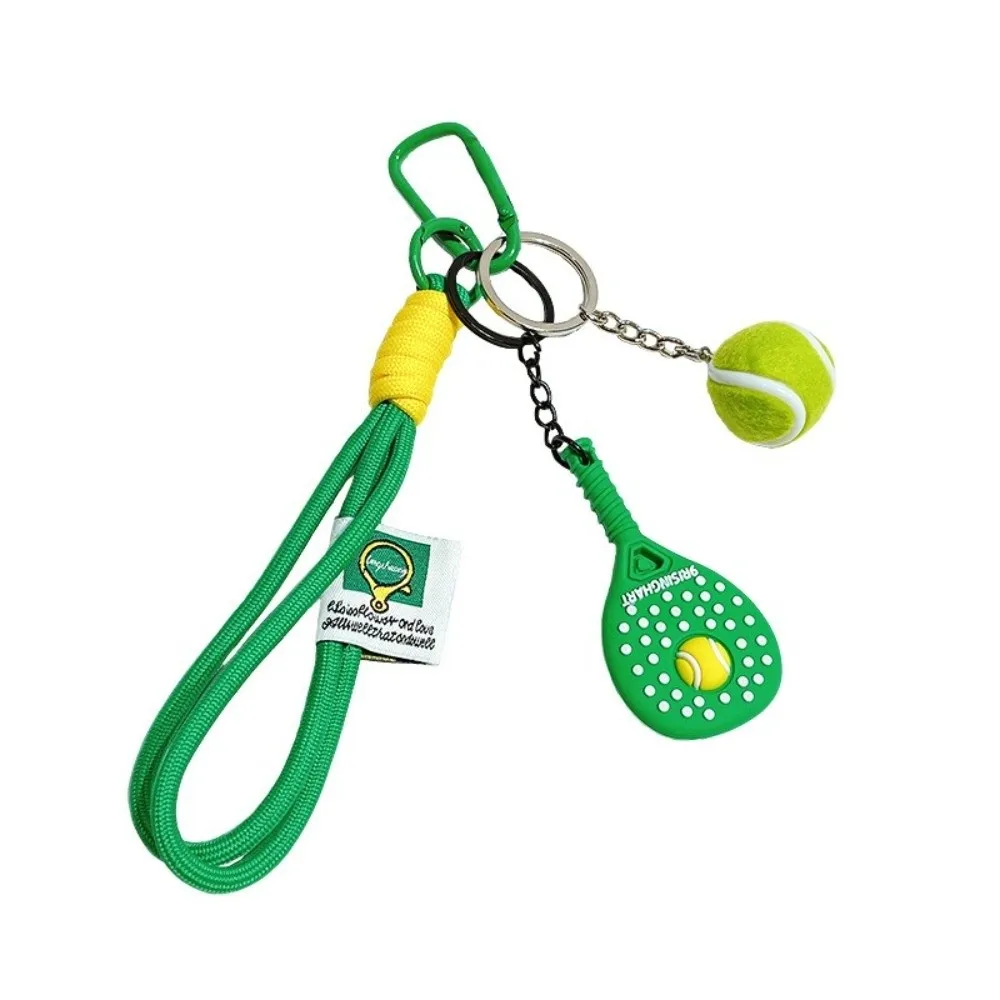 Detachable Fitness Series Pendant Simulation Style with Buckle Tennis Racket Key Holder Dopamine Tennis Racket Set Keychain