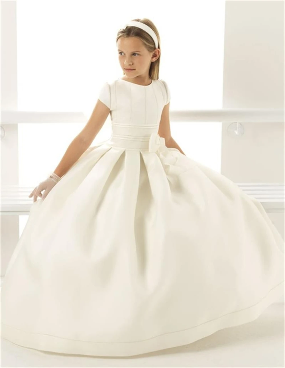 Flower Girl Dress for Wedding Lace Off spalla Little princess Party Dress bambini comunione Dress abito da compleanno