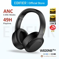 Edifier-auriculares inalámbricos W820NB Plus de alta resolución, cascos con cancelación de ruido, 43dB ANC,LDAC códec, 49 horas de reproducción, ligeros, Bluetooth