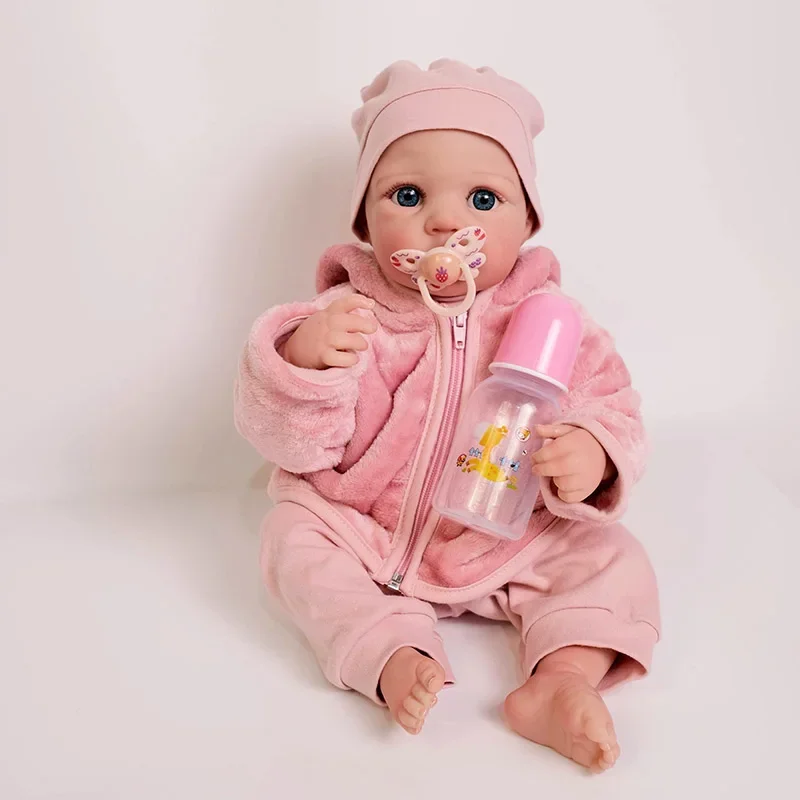 Muñeca Reborn Baby Daphnne de 19 pulgadas, cuerpo completo de vinilo con pelo dibujado a mano, piel 3D, pintura de múltiples capas con venas visibles