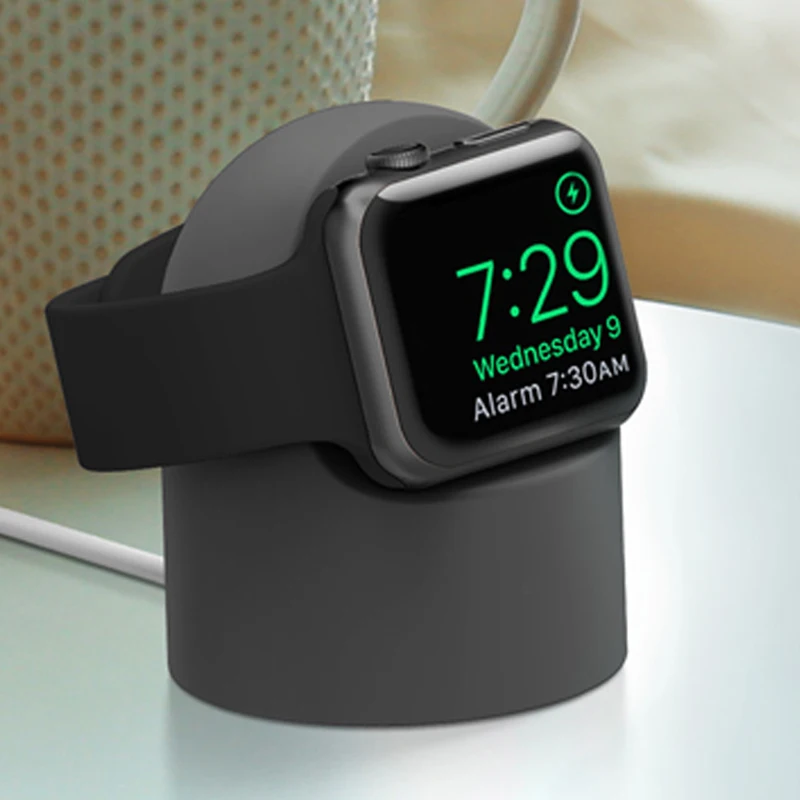 Charger Stand For Apple Watch Ultra/8/SE2/7/6/SE/4/3 49mm/45mm/44mm/42mm/41mm/40mm/38mm iWatch Durable Silicone Nightstand Mode