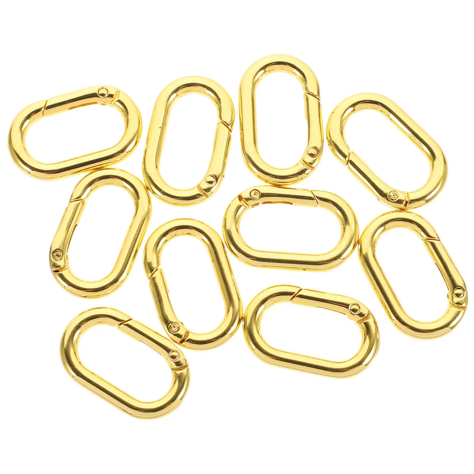 

10pcs Spring Coil Buckle Durable Metal Clasps Oval Carabiner Snap Clips for Keychain Handbags Backpacks Outdoor Dog Leash