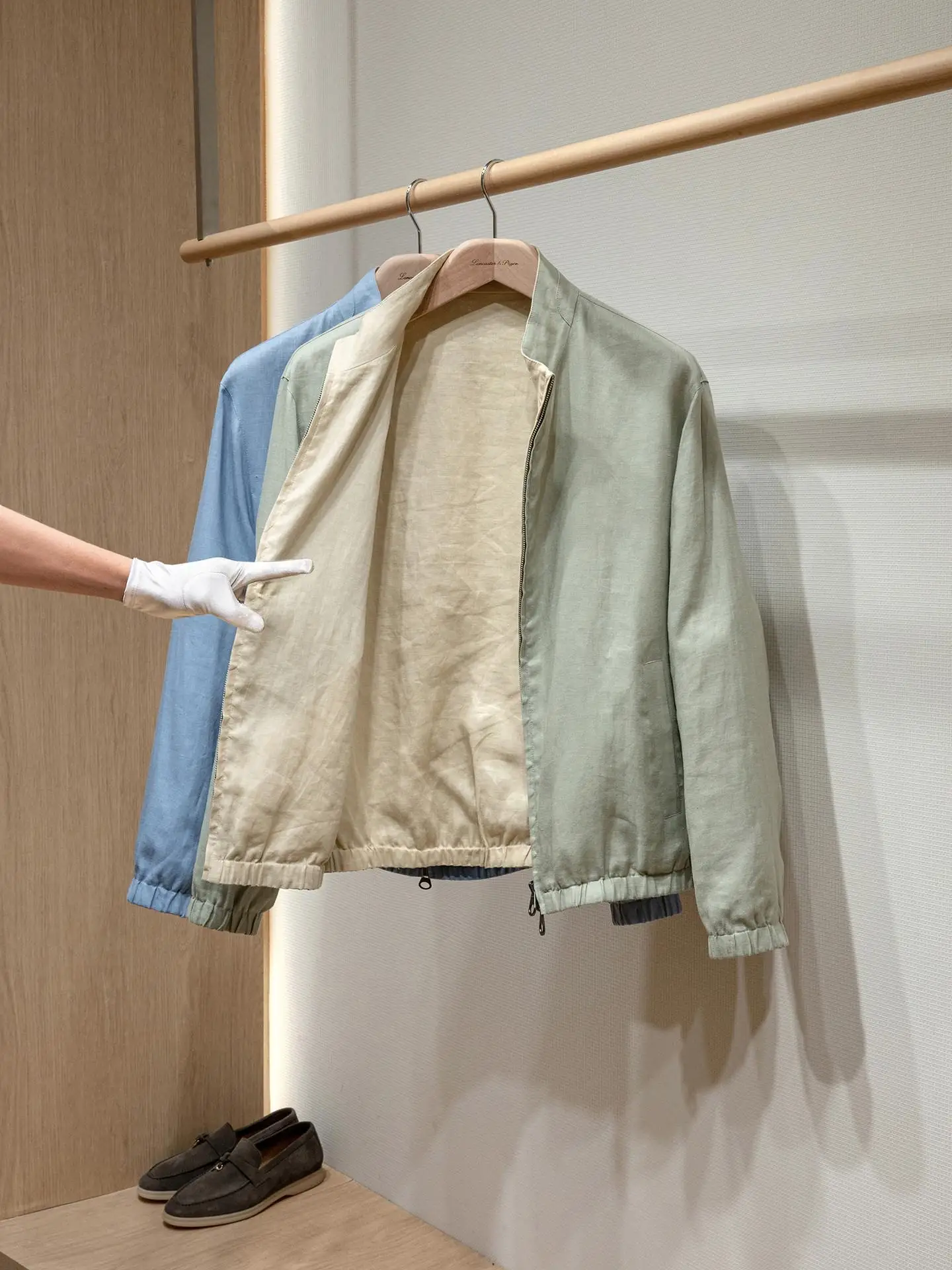 100% Linen Stand Up Collar Double-Sided Jacket Simple and Versatile Men's Jacket