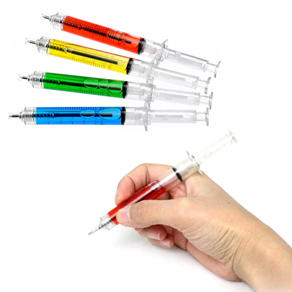 24Pcs Injection Style Ballpoint Pen Needle Shaped Creative Writing Tool School Office Supplies Realistic Syringe Design