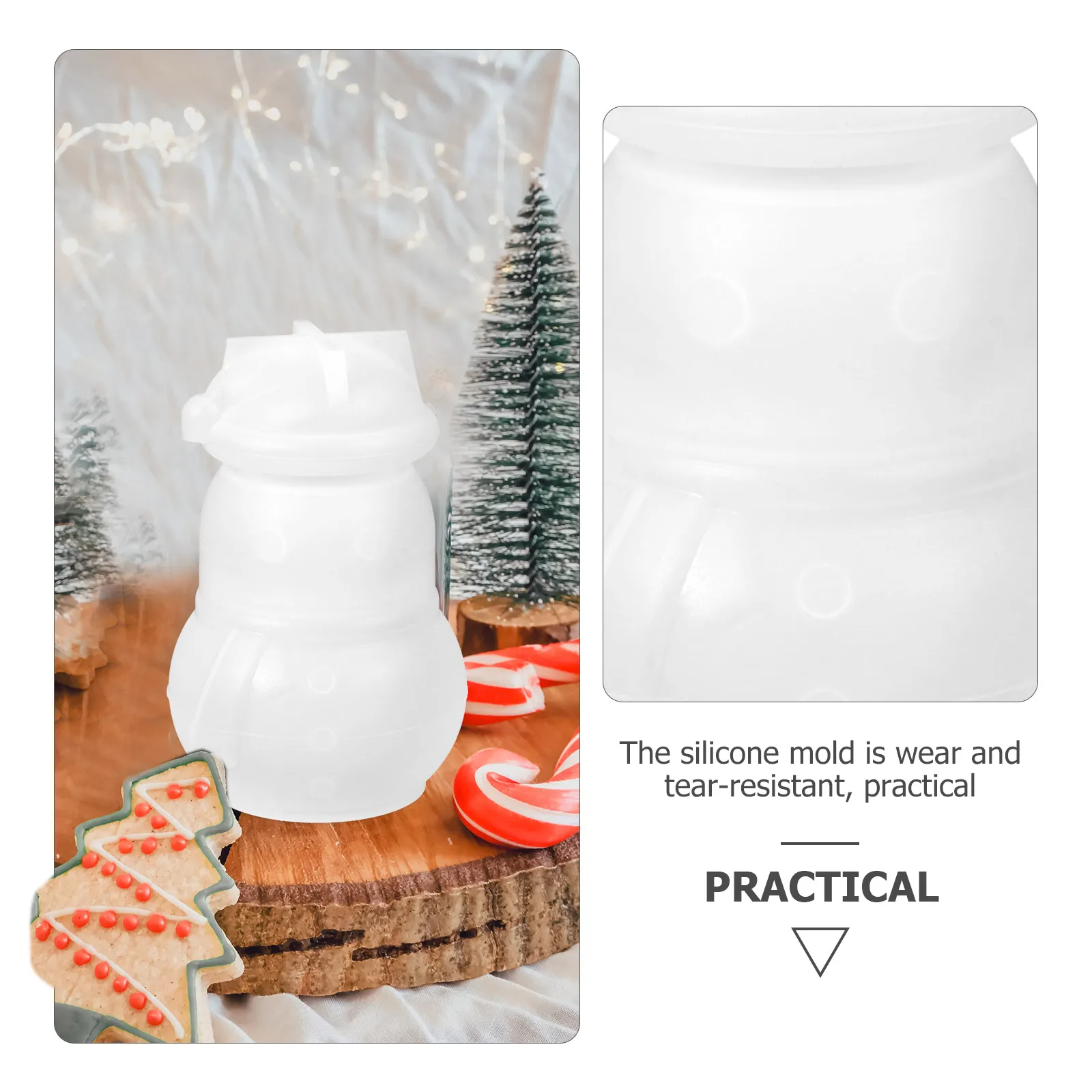 

1 set 1 Set Silicone Christmas Tree Jar Mold Reusable Candy Storage Diy Craft Mold Flexible Demold For Christmas Decor