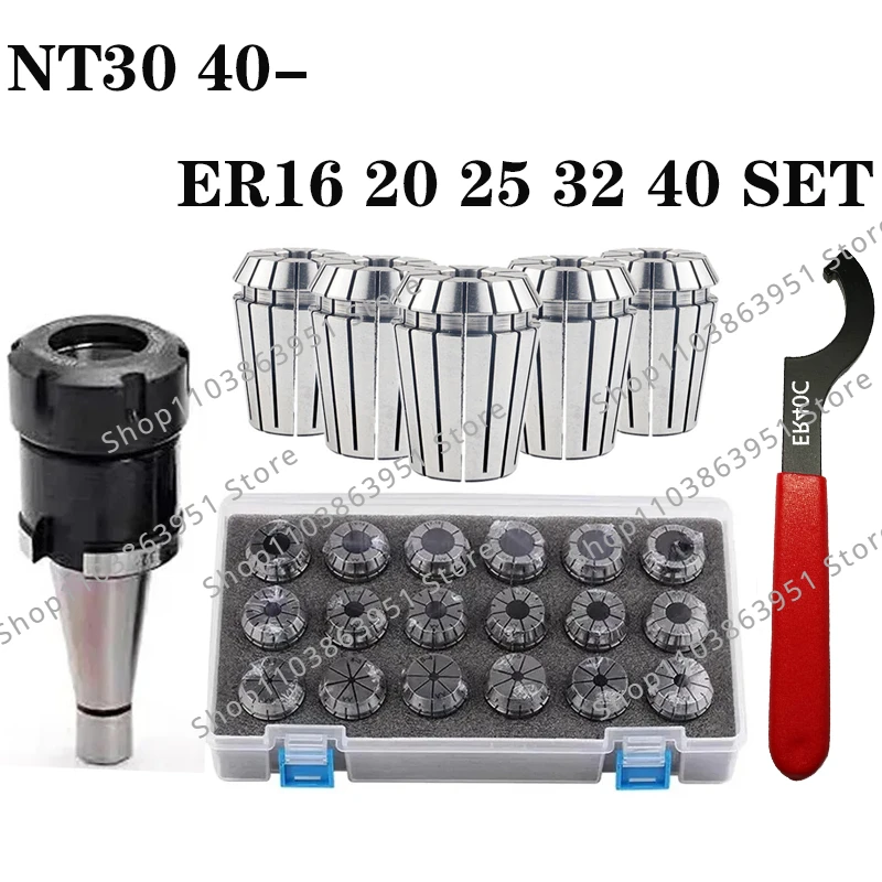 NT30 NT40 ER16 ER20 ER25 ER32 CNC Milling Machine Spindle Tool Holder, ER11 ER16 ER20 ER25 ER32 ER40 Collet Spring Collet Set