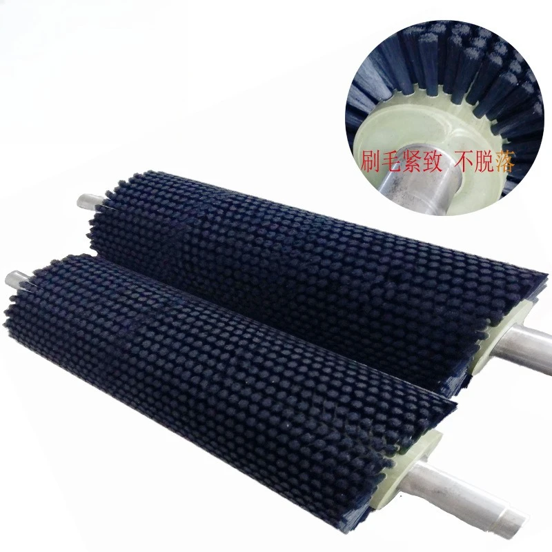 Industrial singeing machine brush roller black nylon high temperature herringbone arrangement brush roller wear-resistant