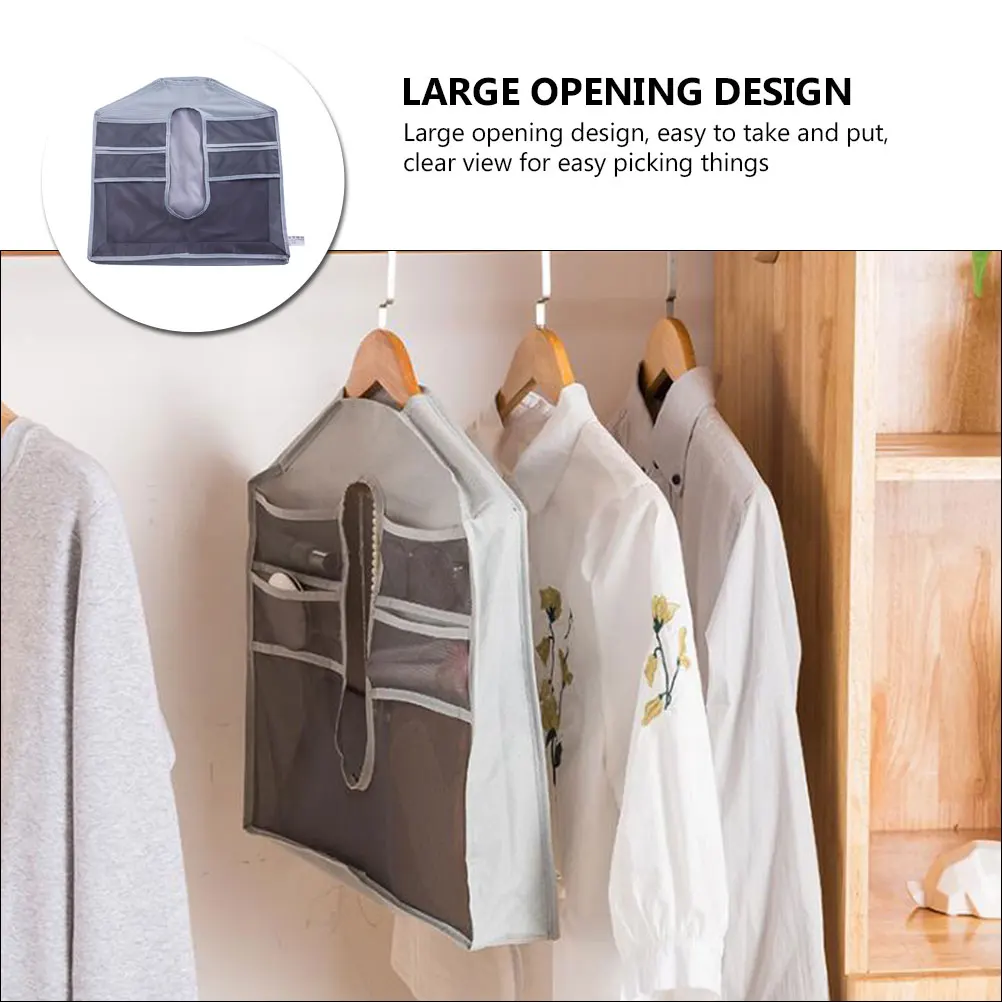 

1pc Oxford Fabric Hanging Wardrobe Hanging Bag Sock Underwear Organizer Water Resistant Easy Clean Large Opening Closet