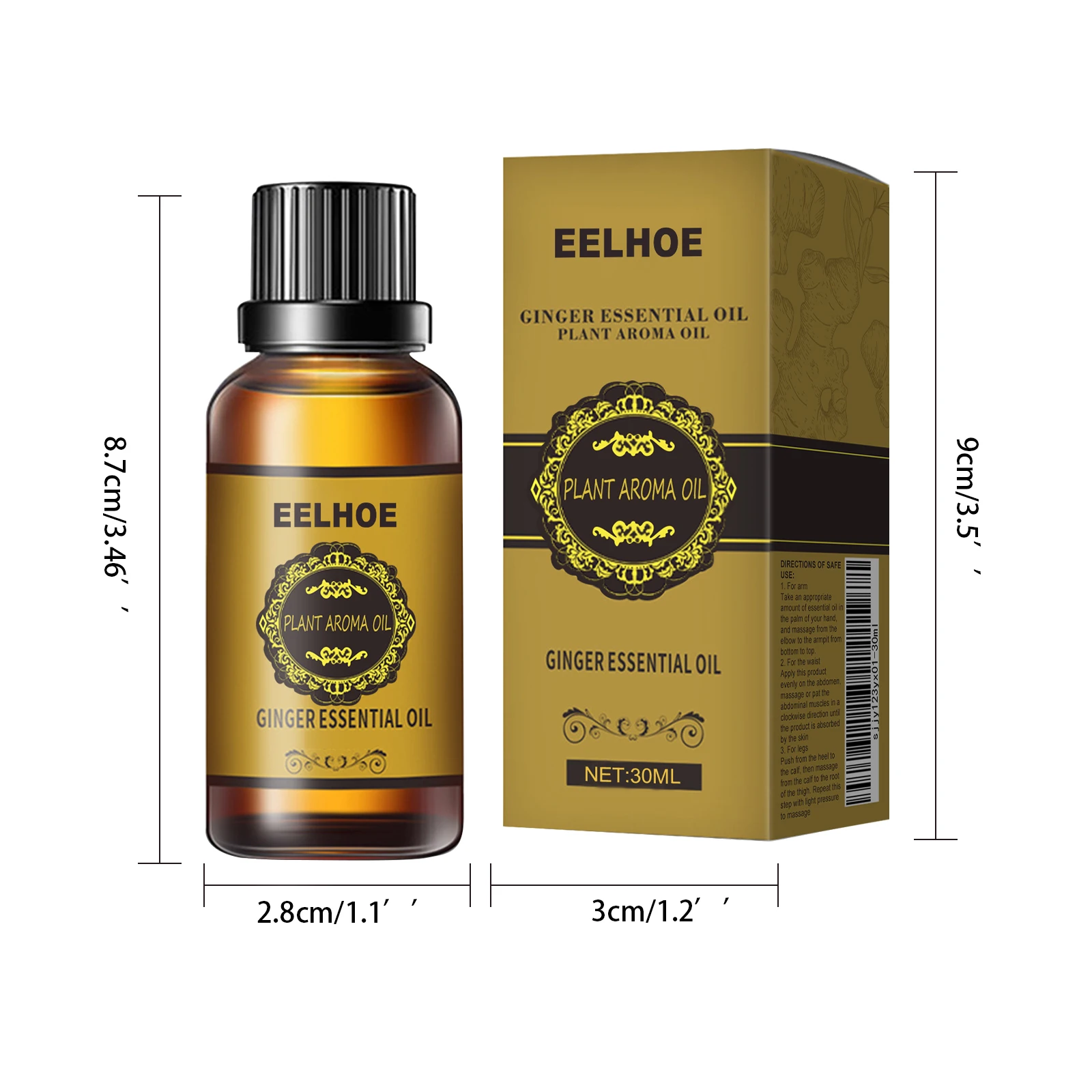 Ginger Essential Oil Slimming Body Massage Natural Fat Burning AntiCellulite Waist Arms Legs Care Promote Metabolism Firming Oil view 6