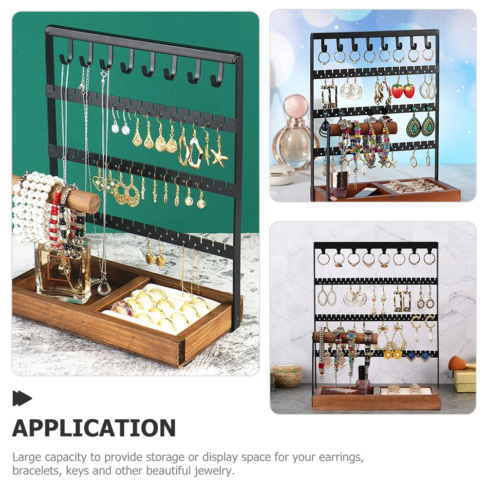 

Sturdy Jewelry Display Organizer Stand For Earrings Necklaces Bracelets Keys Lightweight Compact Storage Holder Tabletop Jewelry