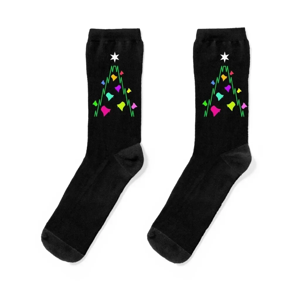 Bell Ringing - CHRISTMAS TREE TB10 Calcetines medias móviles regalo cálido de invierno Calcetines de lujo para mujer Hombre