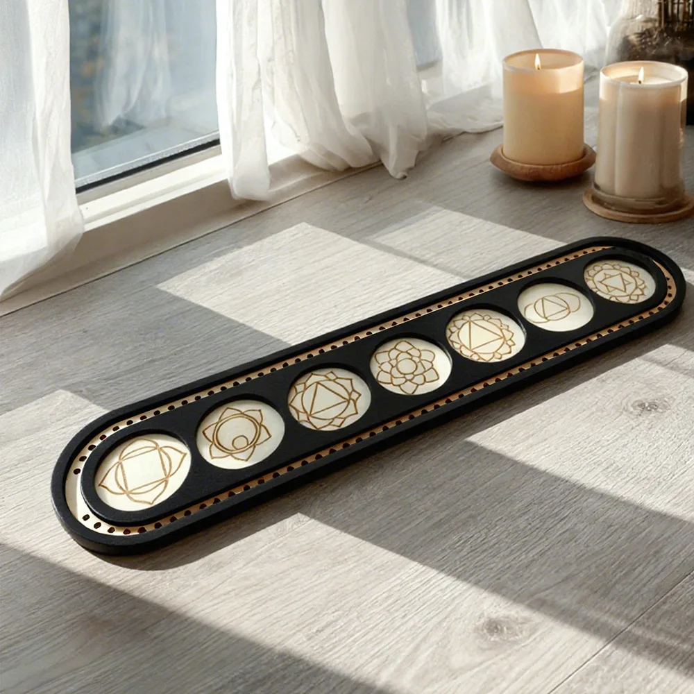 Bohemian Wood Craft Oval Multi-layer Crystal Storage Rack Simple Home Bedroom Wall Decor Ornament Display Stand Conference Gifts