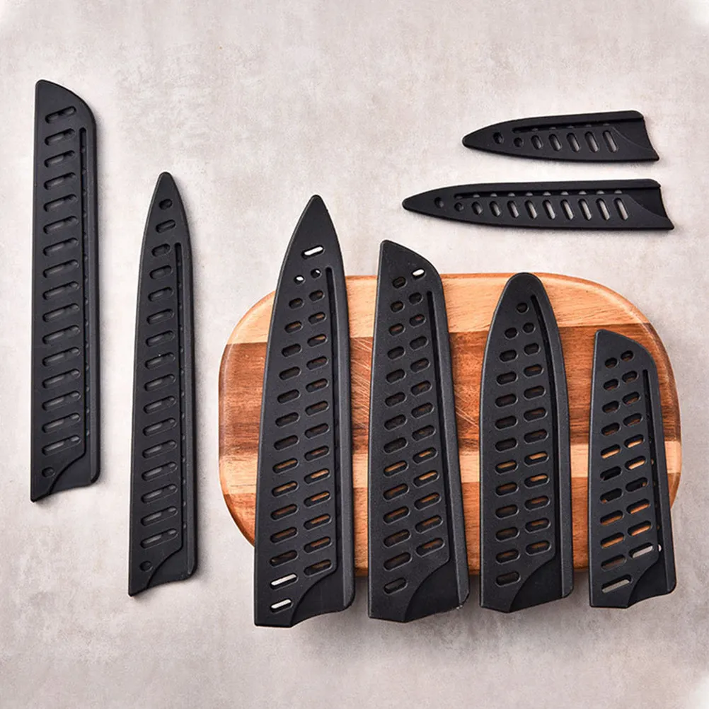 6 Pcs Kitchen Cutter Sleeves Universal Safe Cutter Guard Knives Protectors Simple Sleeves Plastic Cutting Sleeves
