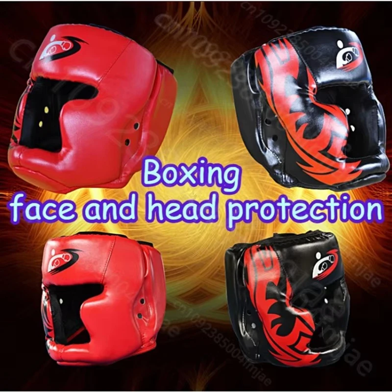 Neue freie Größe Muay Thai Boxen Taekwondo MMA Helm Kopfschutz Karate Sparring Kickboxen Schutzkopfbedeckung Boxpolster