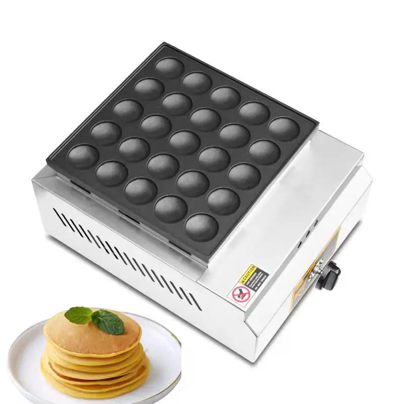

HPH2O 25 Holes Commercial Gas Mini Pancake Mini Pancakes Machine Dessert Maker Non-stick Coating Dutch Mini Pancakes Machine