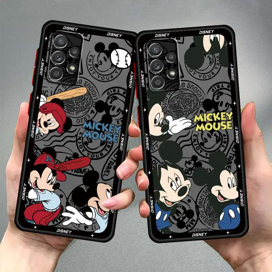 Disney Mickey Minnie Mouse Phone Case for Samsung Galaxy A13 A53 A52 5G A32 A14 A24 A73 A23 A54 A34 A72 A22 A33 Matte Soft Cover