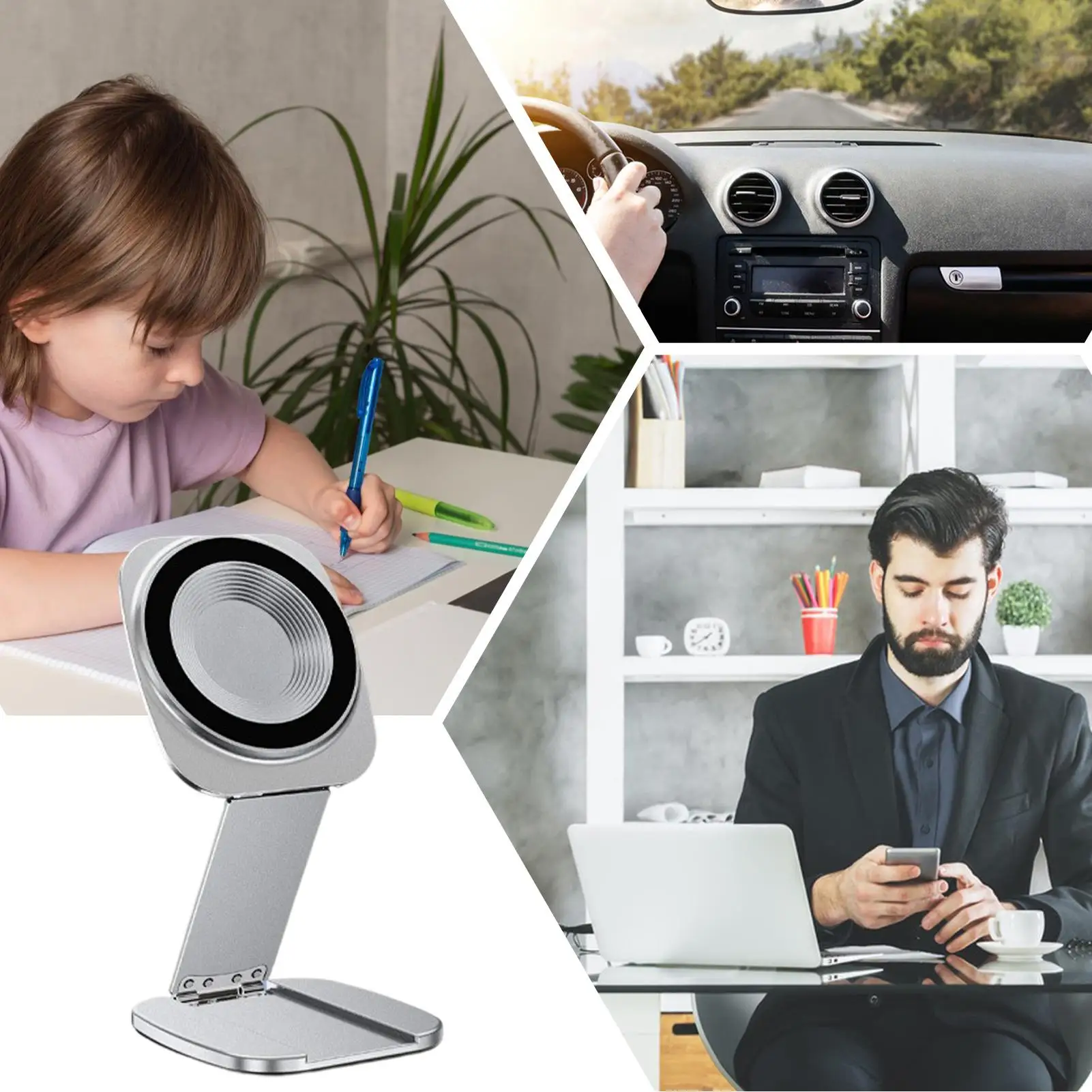 Magnetic Phone Stand Foldable Phone Tablet Holder Rotatable Outdoor Tablet Stand For Home Outdoor Car Golf Gym Selfie Truck