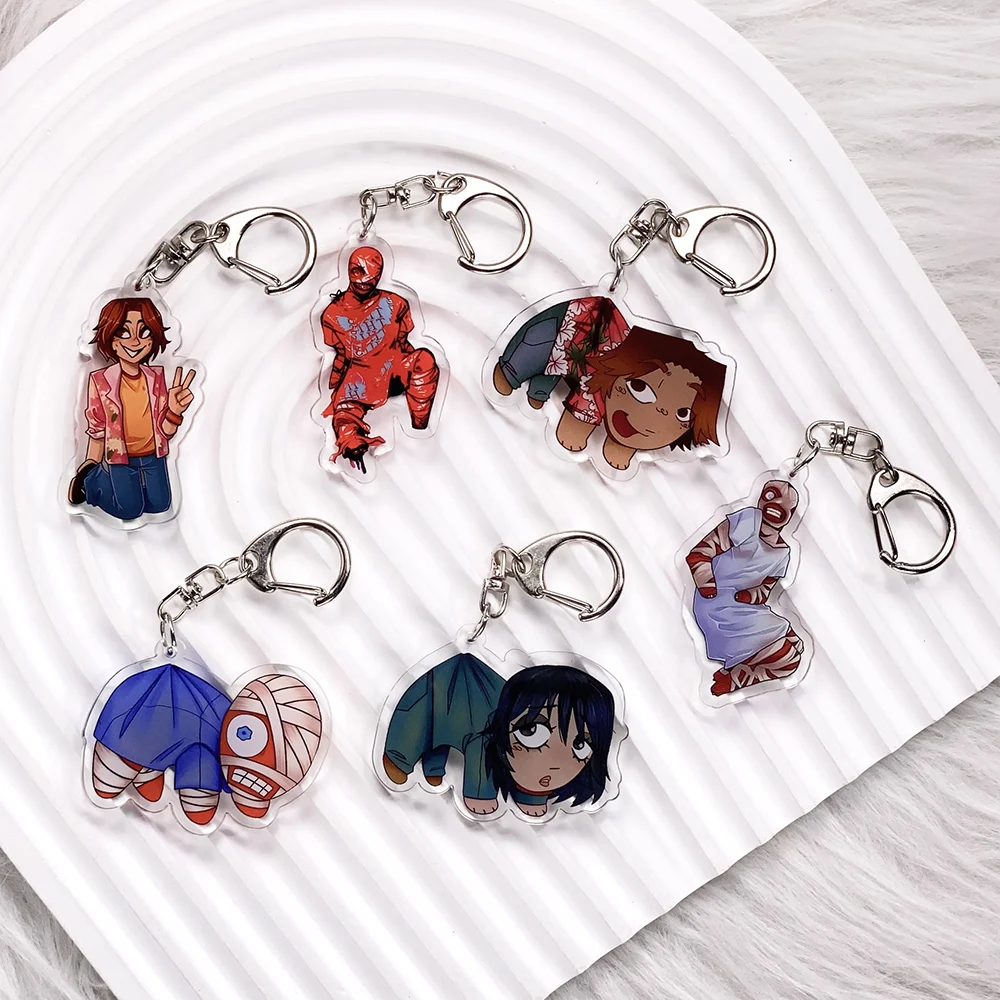 6 Piezas de Llaveros Acrílicos de Juego de Terror, Adornos Divertidos para Bolsos, Colgantes para Mochilas, Regalos para Amigos