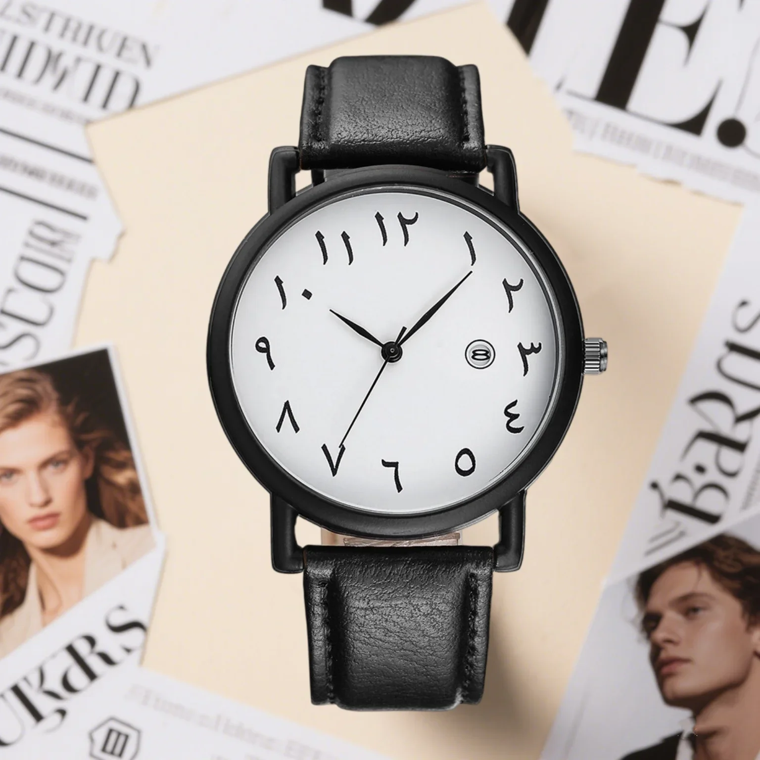 Casual Mens Watches Luxury Brand Quartz Wristwatch for Men Arabic Numerals Date Leather Watch Fashion Male Clock montre homme