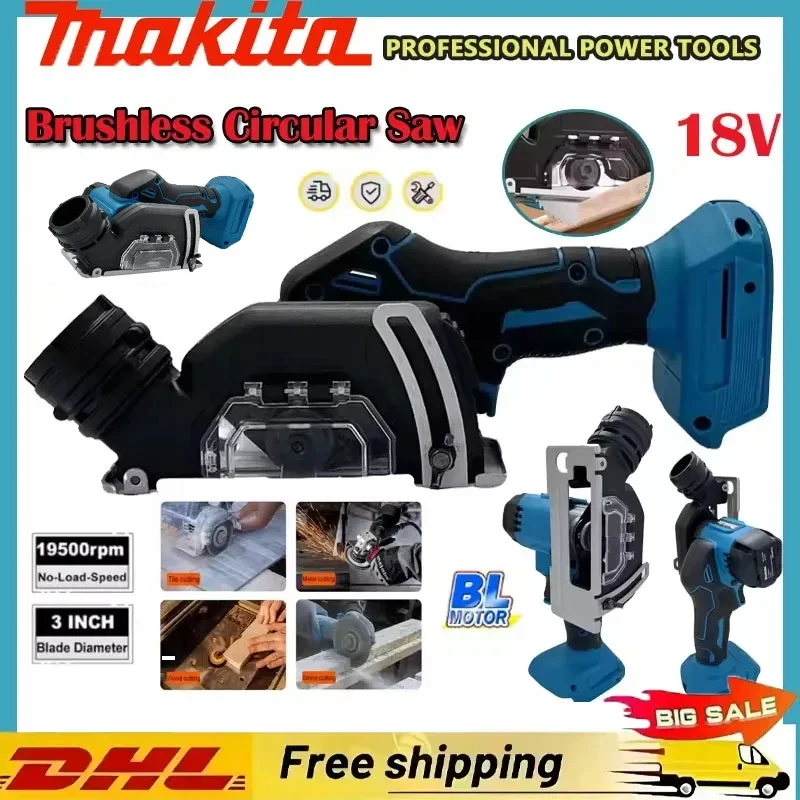 

Аккумуляторная бесщеточная мини-циркулярная пила Makita 3 дюйма, ручной электроинструмент для резки и шлифовки, 18В, с аккумулятором