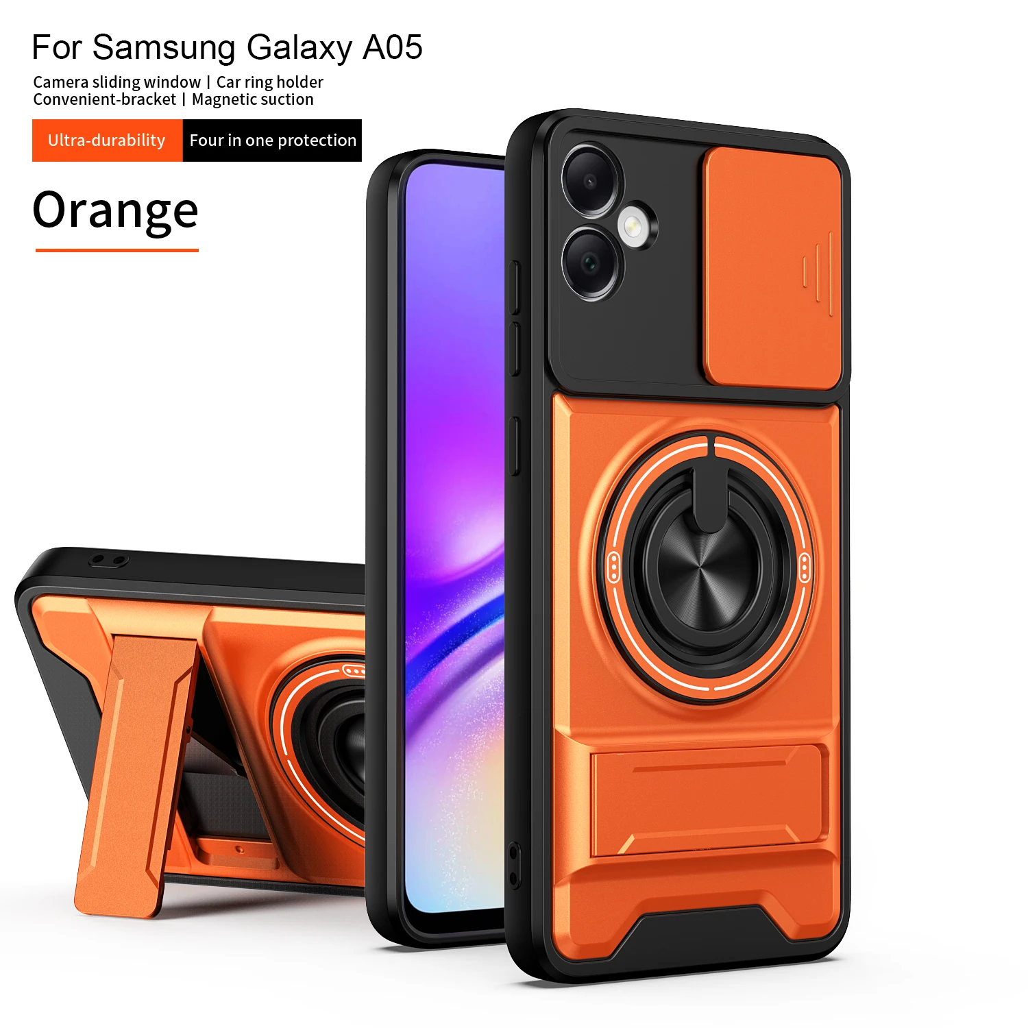 For Samsung Galaxy A05 M05 Case Galaxy A06 F05 Cover Galaxy A07 Phone Case Magnetic Holder Military Armor Camera ProtectionCover