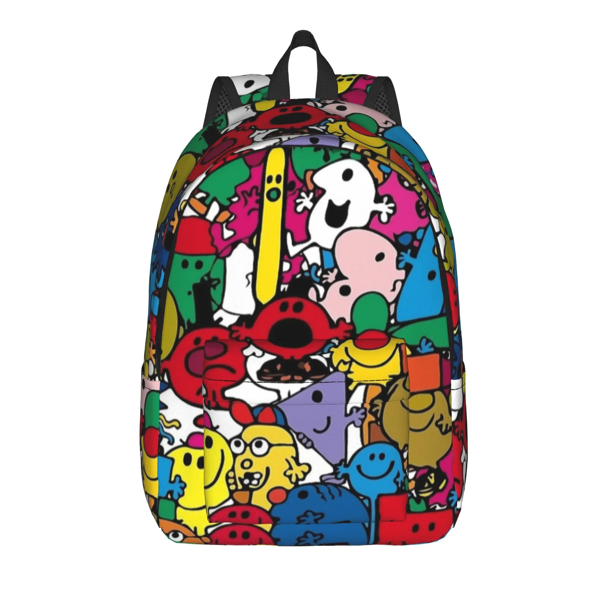 M-Mr M-Men L-Little M-Miss Pattern Backpack Teenage High School Hiking Travel Daypack  Laptop Computer Canvas Bags Lightweight