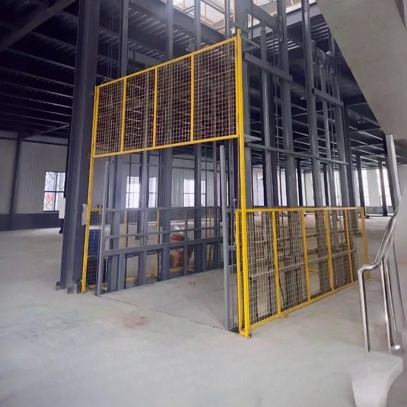 Industrial Freight Elevator Electric Hydraulic Double Guide Chain System for Warehouse Platform Indoor Outdoor Use