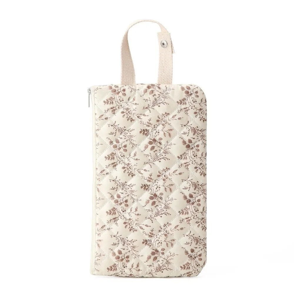 

Floral Design Baby Wipes Dispenser Portable Cute Baby Wet Wipe Pouch with Handle Empty Wet Tissue Storage Bag
